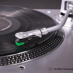 Audio-Technica AT-LP120XUSB Stereo Turntable - High-Quality Sound & USB Support - Sleek Silver Design